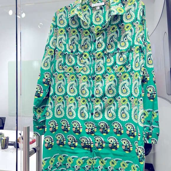 Stunningly rich green 🦚🌷Coolibar UPF Sun Protection Women’s paisley Large - Picture 2 of 6